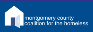 Logo of the Montgomery County Coalition for the Homeless, depicting a house with an open door